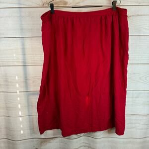 Vintage Land 'n Sea Red Elastic Waist Midi Skirt Size Large
